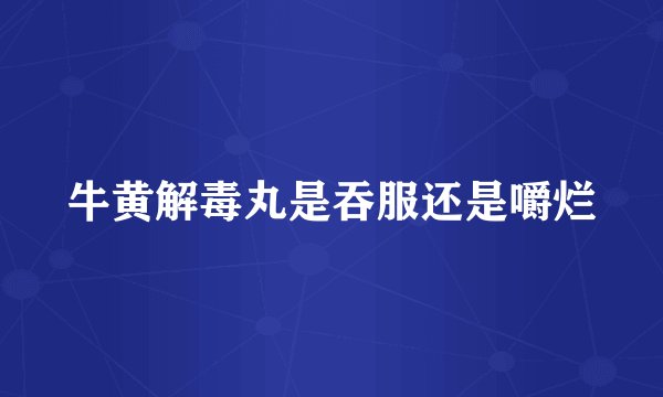 牛黄解毒丸是吞服还是嚼烂