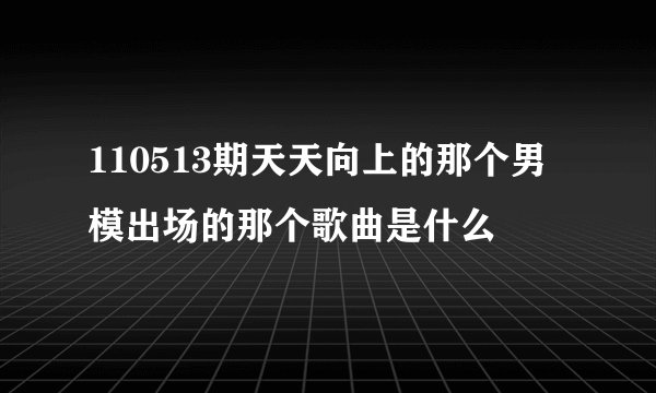 110513期天天向上的那个男模出场的那个歌曲是什么