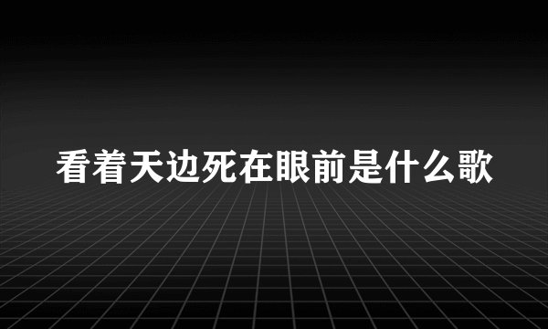 看着天边死在眼前是什么歌