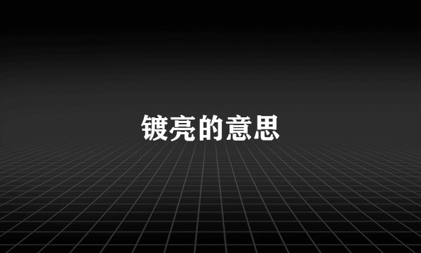 镀亮的意思