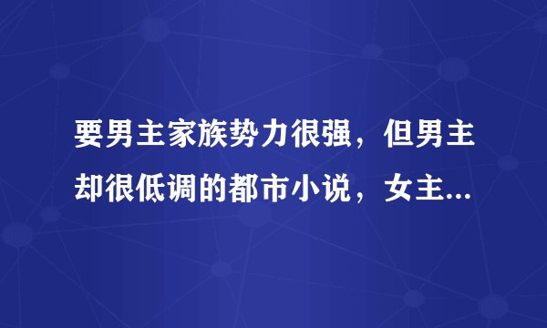 要男主家族势力很强，但男主却很低调的都市小说，女主少点的？