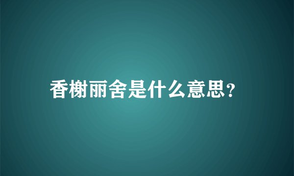 香榭丽舍是什么意思？