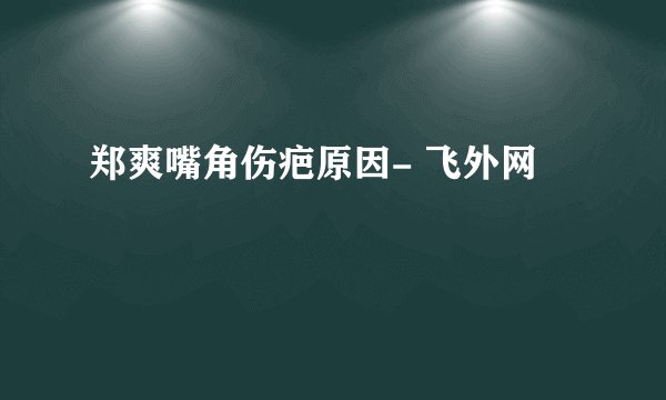郑爽嘴角伤疤原因- 飞外网