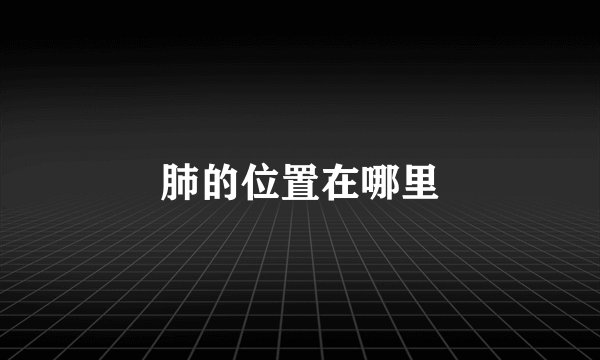 肺的位置在哪里