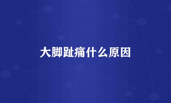 大脚趾痛什么原因