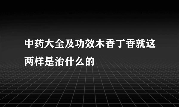 中药大全及功效木香丁香就这两样是治什么的