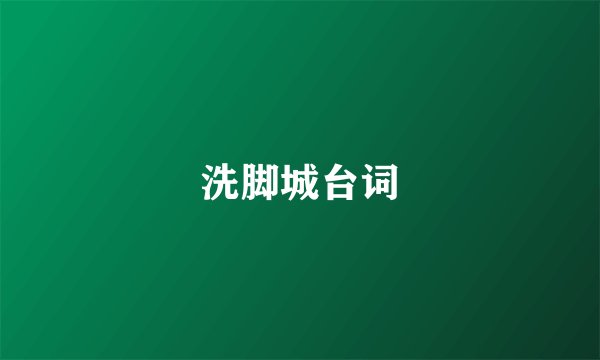 洗脚城台词