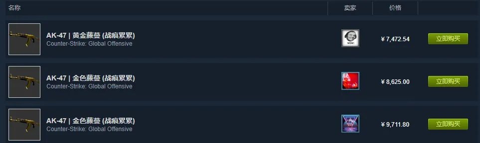 csgo黄金ak多少钱