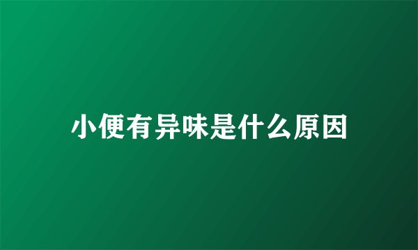 小便有异味是什么原因