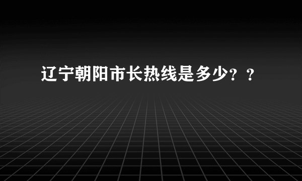 辽宁朝阳市长热线是多少??
