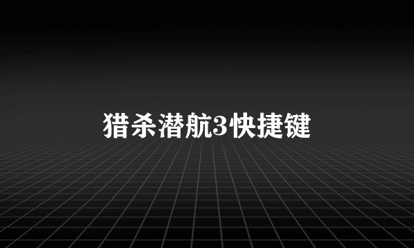 猎杀潜航3快捷键