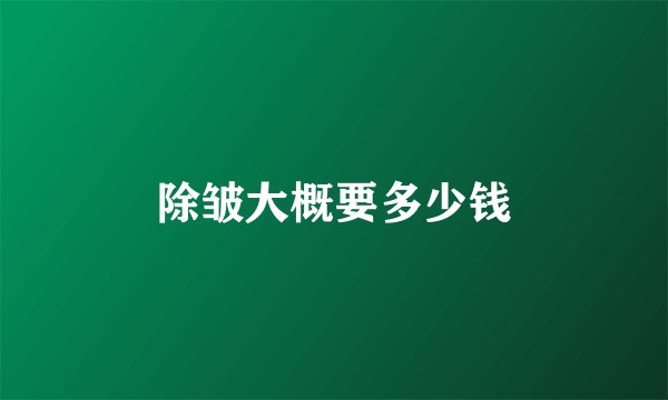 除皱大概要多少钱
