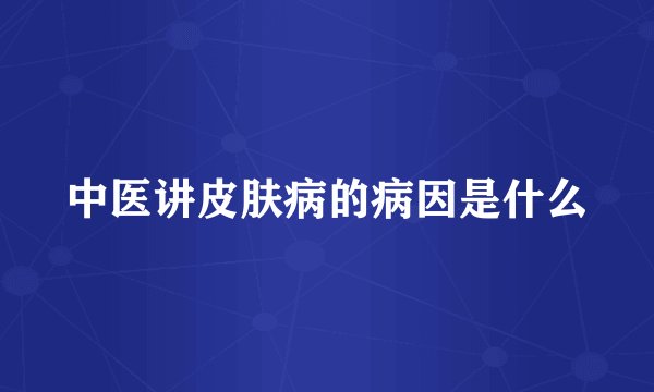 中医讲皮肤病的病因是什么