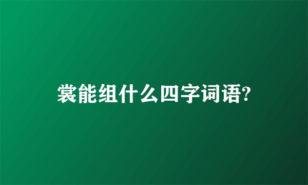 裳能组什么四字词语?