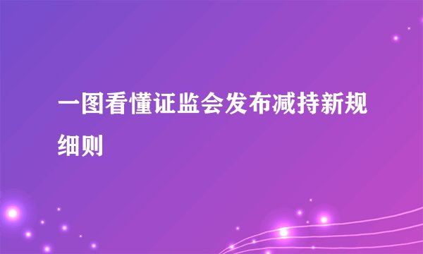 一图看懂证监会发布减持新规细则