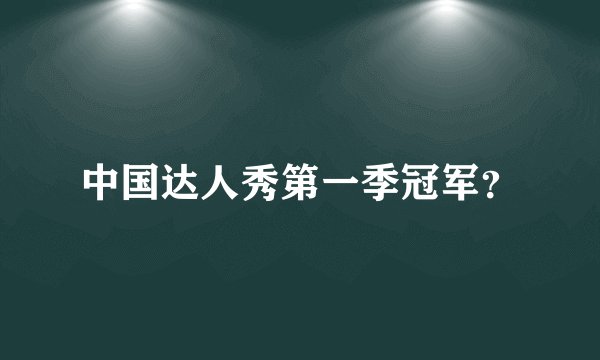 中国达人秀第一季冠军？