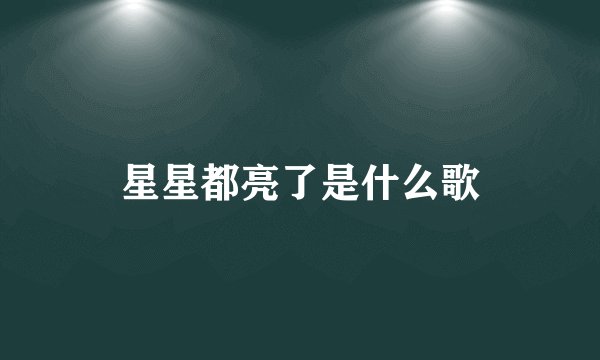 星星都亮了是什么歌