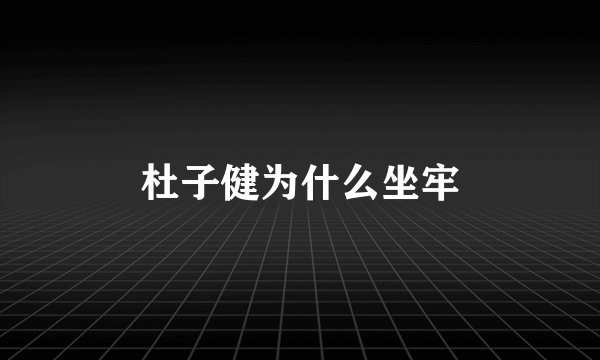 杜子健为什么坐牢