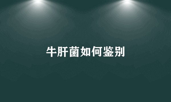 牛肝菌如何鉴别