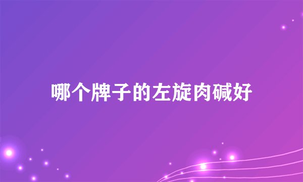 哪个牌子的左旋肉碱好