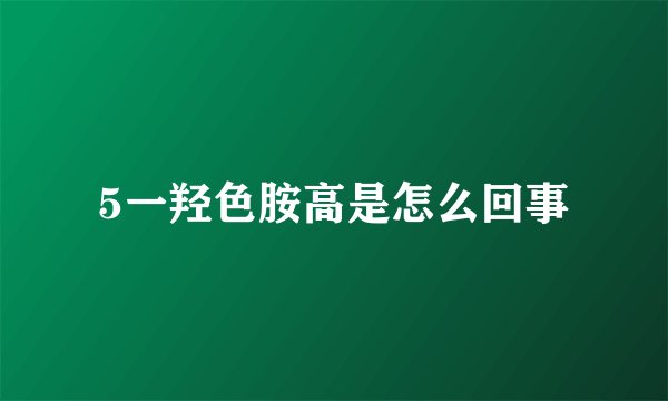 5一羟色胺高是怎么回事