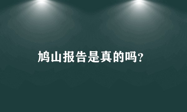 鸠山报告是真的吗？