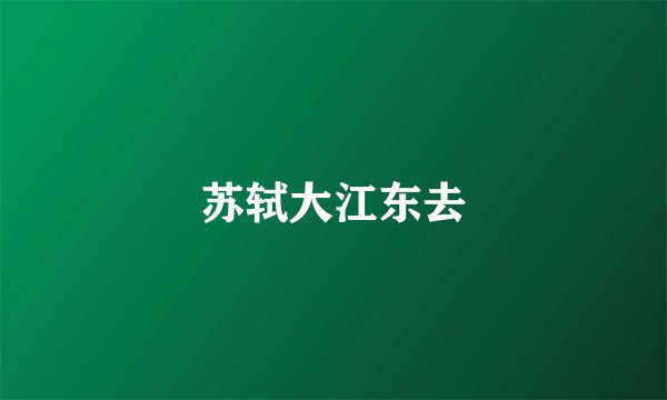 苏轼大江东去
