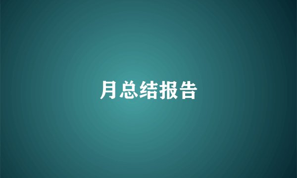 月总结报告