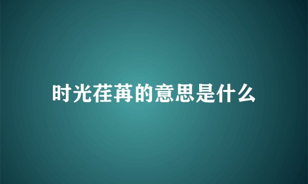 时光荏苒的意思是什么