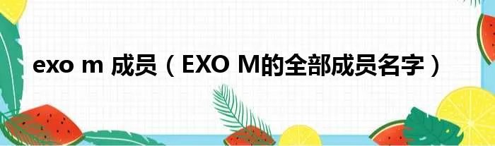 exo m 成员(EXO M的全部成员名字)