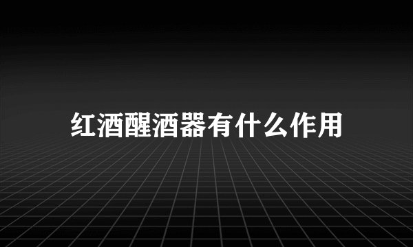 红酒醒酒器有什么作用