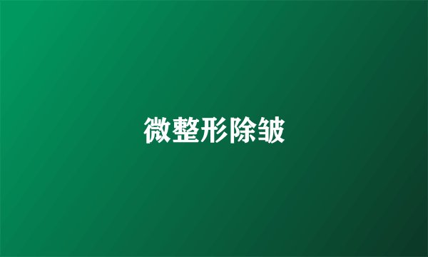 微整形除皱