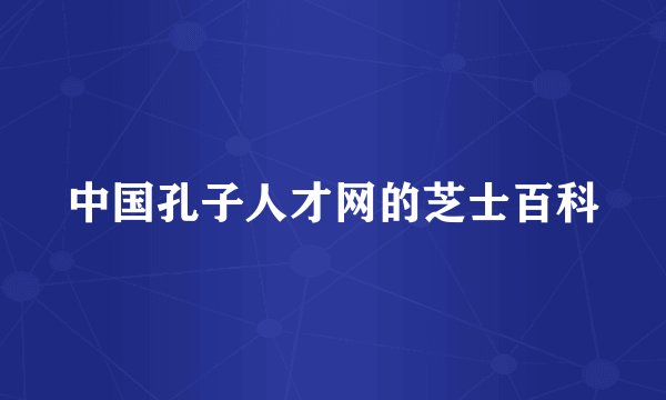 中国孔子人才网的芝士百科
