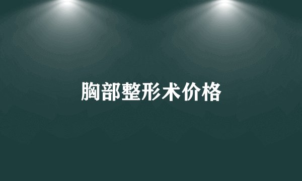 胸部整形术价格