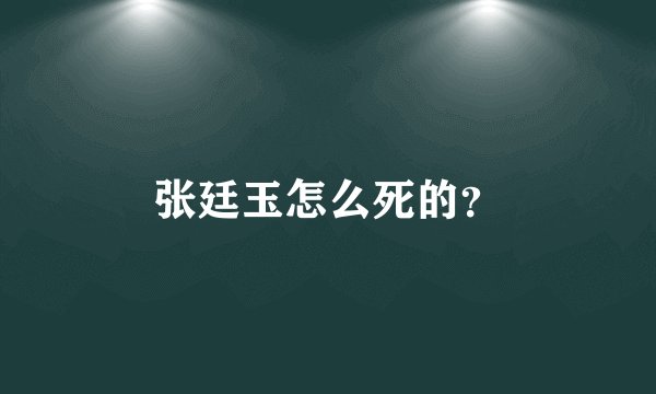 张廷玉怎么死的？