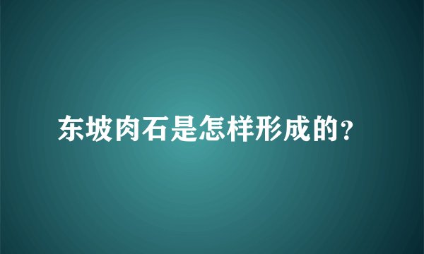 东坡肉石是怎样形成的？