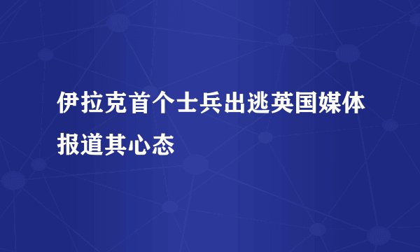 伊拉克首个士兵出逃英国媒体报道其心态
