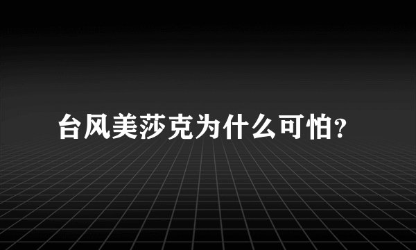 台风美莎克为什么可怕？