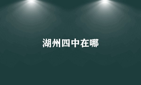 湖州四中在哪