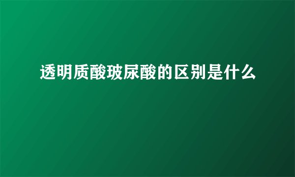 透明质酸玻尿酸的区别是什么