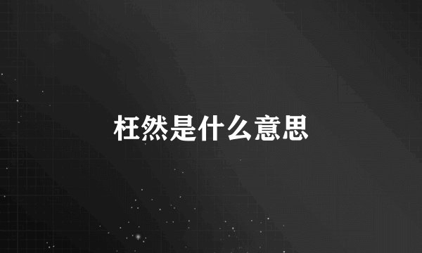 枉然是什么意思