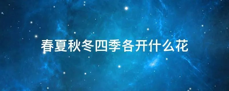 春夏秋冬四季各开什么花