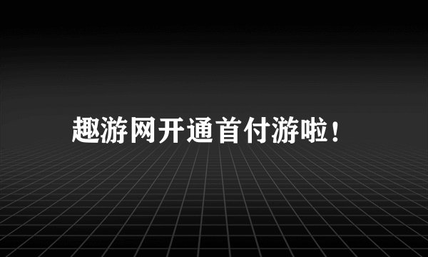 趣游网开通首付游啦！