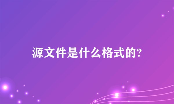 源文件是什么格式的?