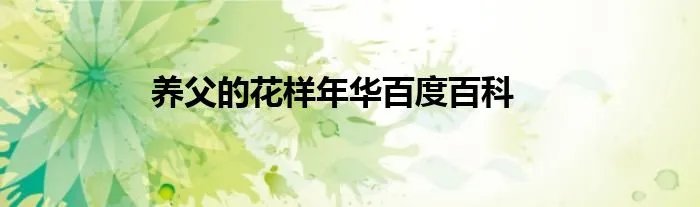 养父的花样年华百度百科