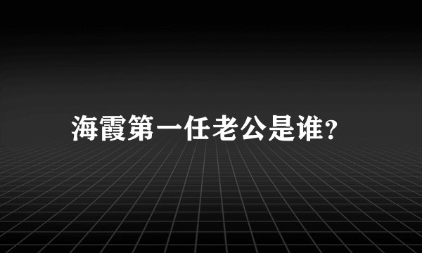 海霞第一任老公是谁？