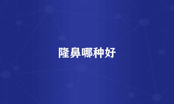 隆鼻哪种好