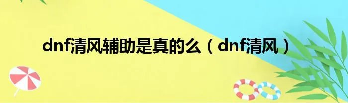 dnf清风辅助是真的么（dnf清风）