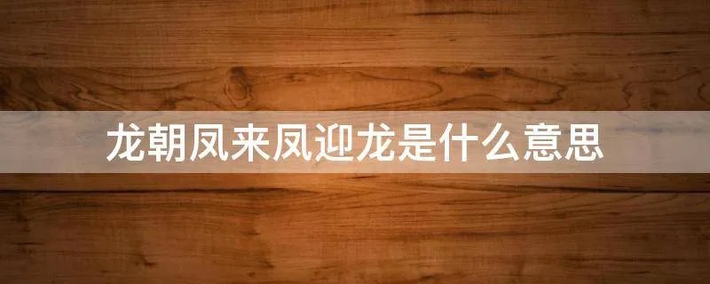 龙朝凤来凤迎龙是什么意思