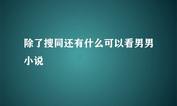除了搜同还有什么可以看男男小说